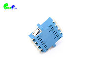 Ceramic Sleeve Optical Fiber Adapter LC Quad SC Footprint Slotted Type Adapter With Full Flange Blue Plastic